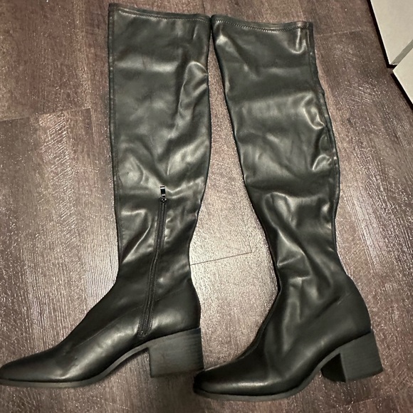 Faux Leather Over The Knee Boots - Picture 3 of 6